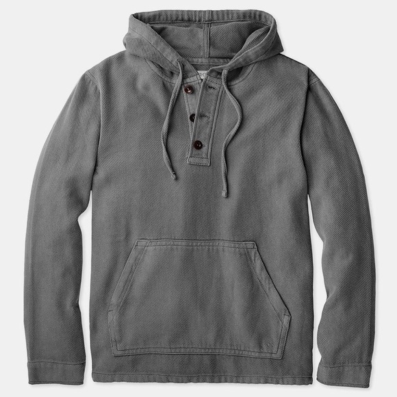 Outerknown Men's Sz Medium Blanket Hoodie Sweatshirt Darj Gray Organic Cotton - Picture 1 of 8
